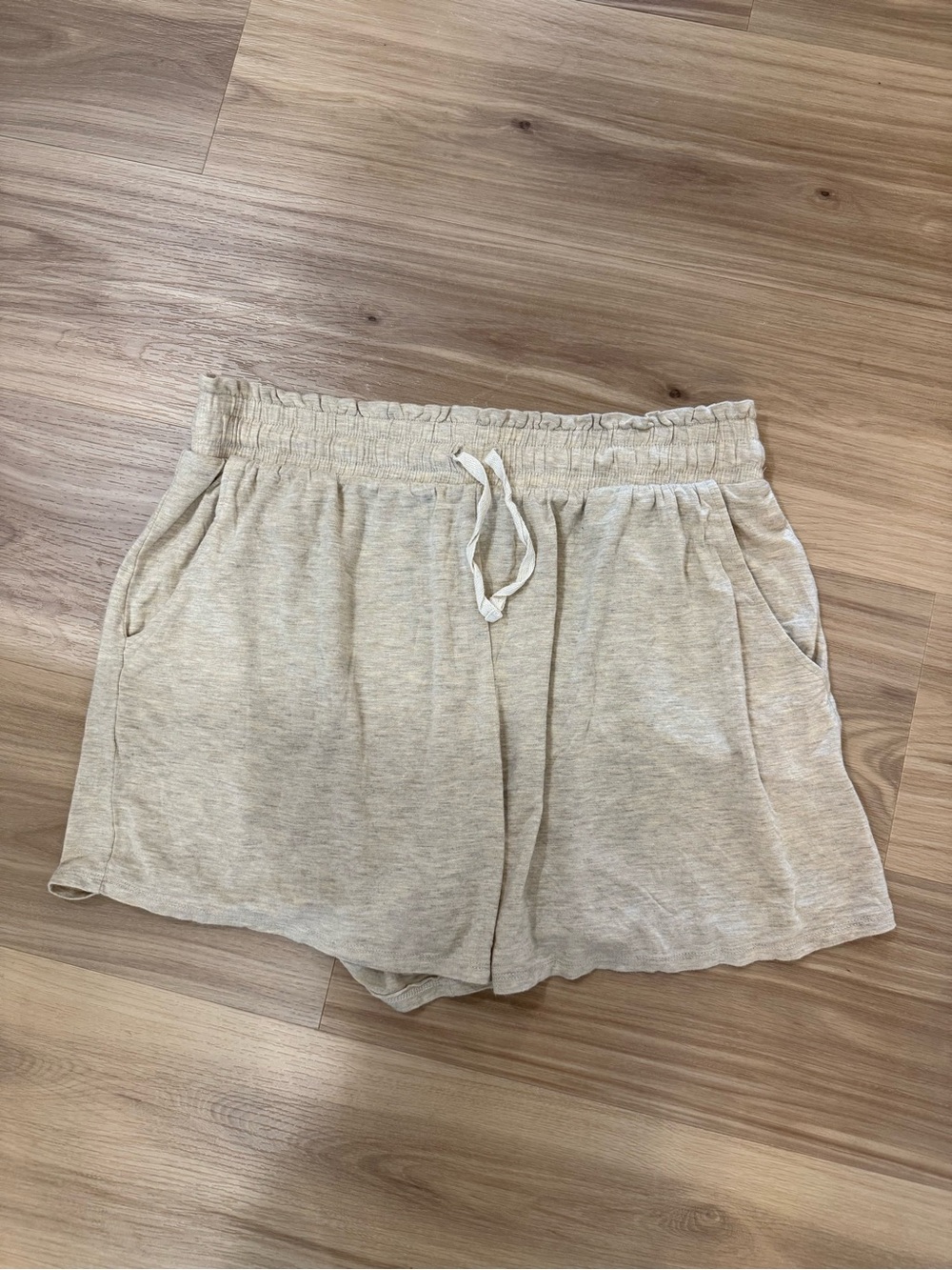 Impressions Neutral Oatmeal Drawstring Shorts